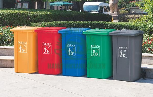 Mẫu thùng rác 240 lít chất liệu nhựa composite của thương hiệu Paloca đang được ưa chuộng hiện nay