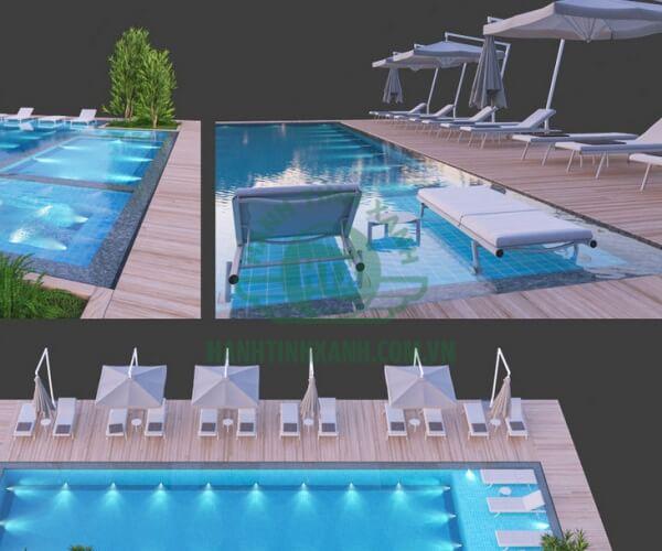  Ô bể bơi lắp đặt tại các villa nghỉ dưỡng 4 sao sang trọng
