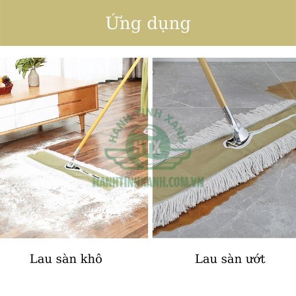 Giẻ lau sàn Deluxe ứng dụng cho cả sàn khô và sàn ướt
