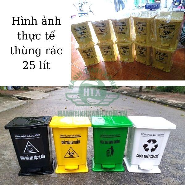 Bàn giao thùng rác nhựa 25l cho anh khách ở Thái Bình