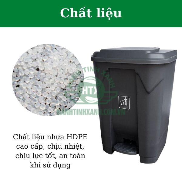 Thùng rác làm từ nhựa HDPE độ bền cao, an toàn với môi trường
