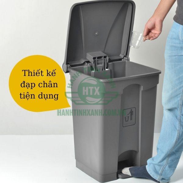 Thiết kế thùng rác đạp chân tiện dụng, đảm bảo vệ sinh