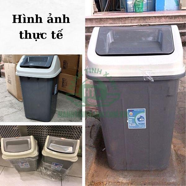Bàn giao thùng rác nắp lật 60 lít cho khách hàng ở Quảng Ninh