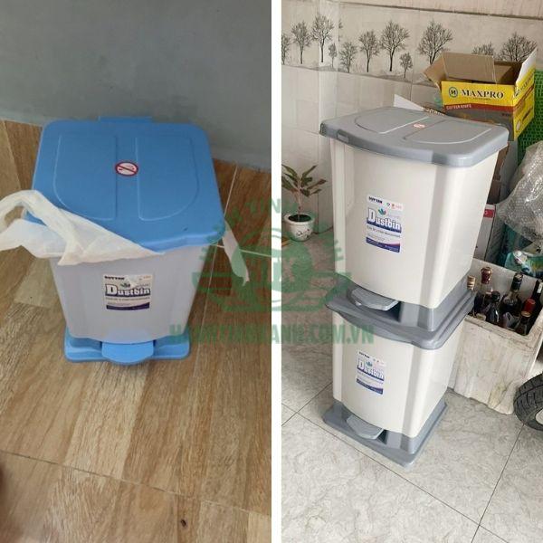 Thùng rác nhựa loại nhỏ Duy Tân được ứng dụng tại gia đình, văn phòng, cửa hàng, quán cafe,...