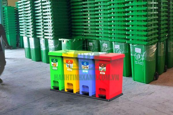 Mẫu thùng rác nhựa 4 màu Eco đang được ưa chuộng hiện nay