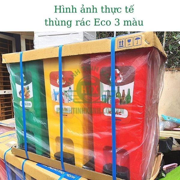 Hình ảnh thực tế thùng rác Eco Duy Tân khi giao được khách hàng ở Bắc Ninh phản hồi lại