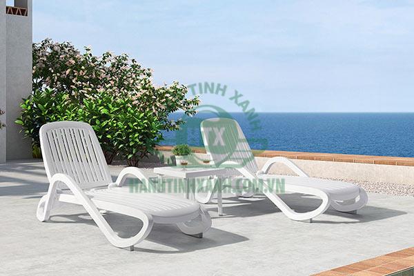 Mẫu ghế nhựa tắm nắng hồ bơi, bãi biển