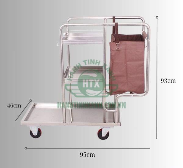 Xe chở dụng cụ vệ sinh bằng inox thường được bệnh viện tin dùng