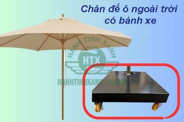 Với sự trợ giúp của bánh xe, ô dù dễ di chuyển hơn