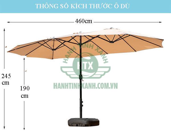 Kích thước ô dù ngoài trời