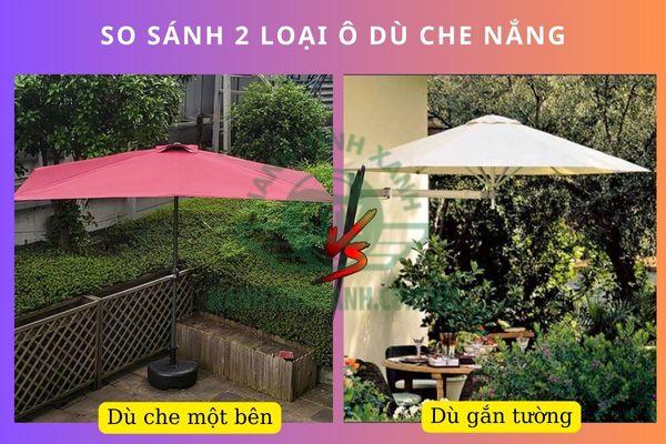 Bạn Nên chọn dù che nắng một bên hay dù gắn tường?