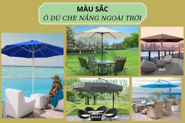 Màu sắc là tiêu chí quan trọng khi chọn mua ô dù che nắng ngoài trời