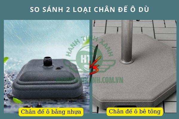 Bạn chọn chân đế ô bằng nhựa hay bê tông đúc?