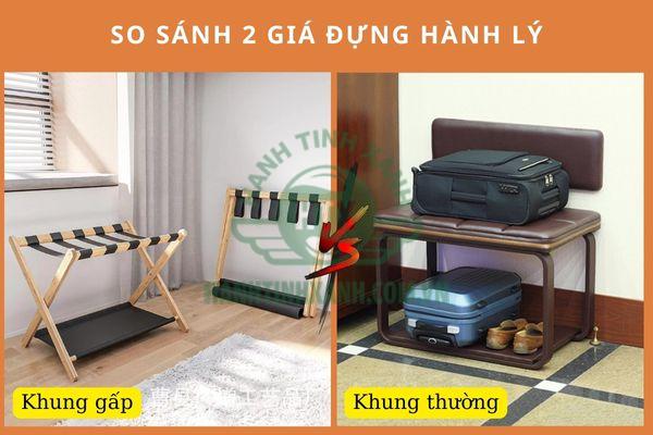 So sánh kệ gác hành lý khung thường và khung gấp