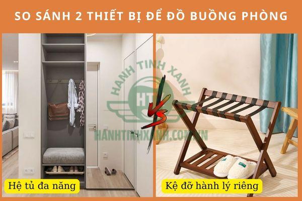 Kệ đỡ hành lý riêng và hệ tủ đa năng để đồ hành lý