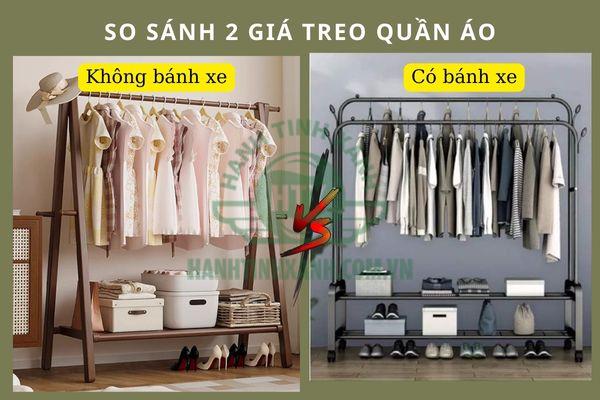 Bạn mua giá treo quần áo có bánh xe hay không bánh xe?