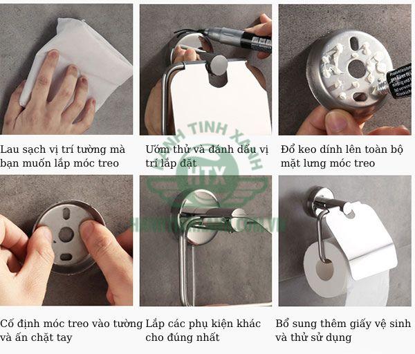 Móc treo giấy toilet cực dễ lắp đặt