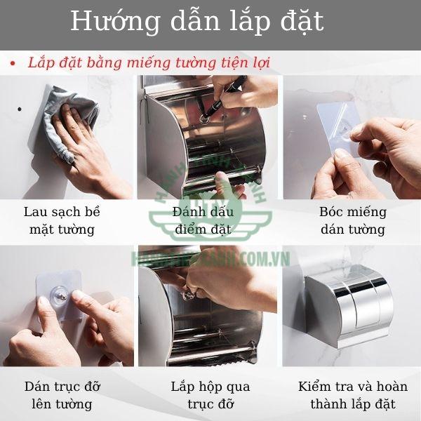 Lắp đặt hộp đựng giấy vệ sinh sử dụng miếng dán tường