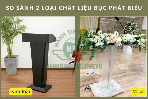 So sánh 2 chất liệu sản xuất bục phát biểu: Kim loại và mica