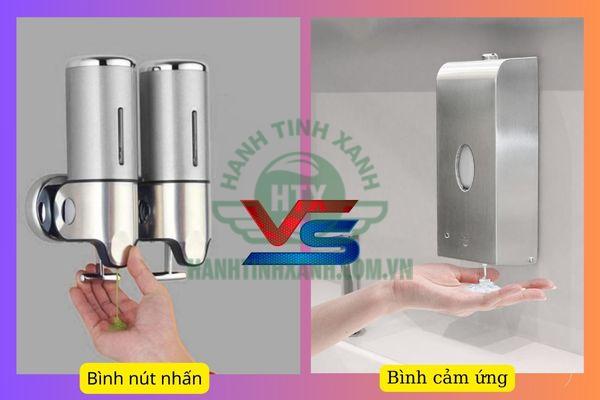 Bình cảm ứng đắt hơn bình đựng nước rửa tay nút nhấn