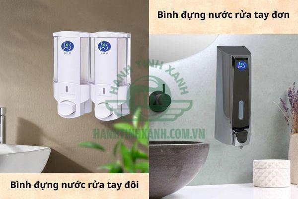 So sánh bình đựng nước rửa tay đơn và đôi