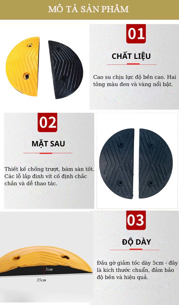 Tham khảo đặc điểm đầu gờ giảm tốc ô tô, xe máy