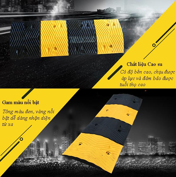 Chi tiết các đặc điểm cấu thành gờ giảm tốc cao su 1m