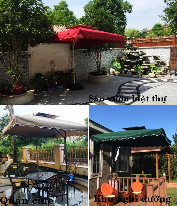 Một số địa điểm thích hợp đặt dù lệch tâm vuông