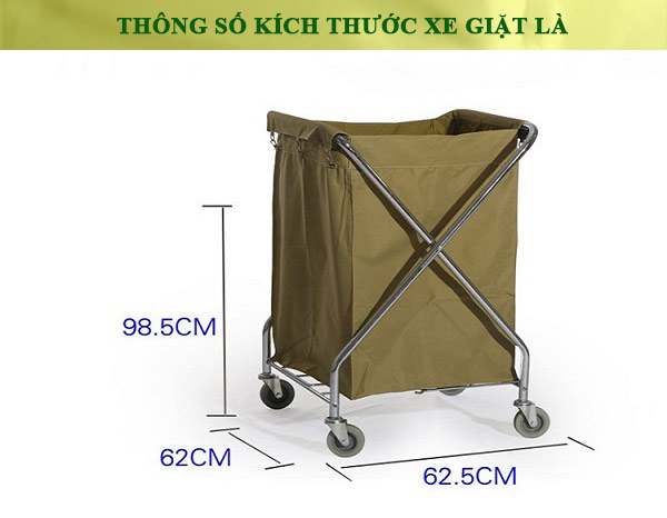 Chi tiết kích thước xe đẩy thu gom đồ giặt là