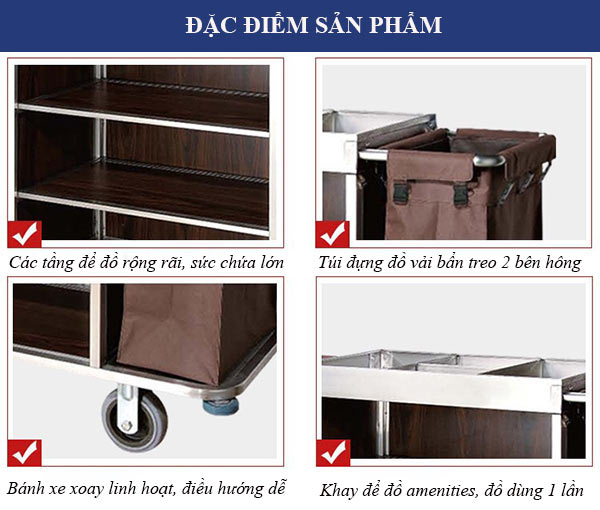 Đặc điểm từng bộ phận cấu thành xe dọn phòng khách sạn