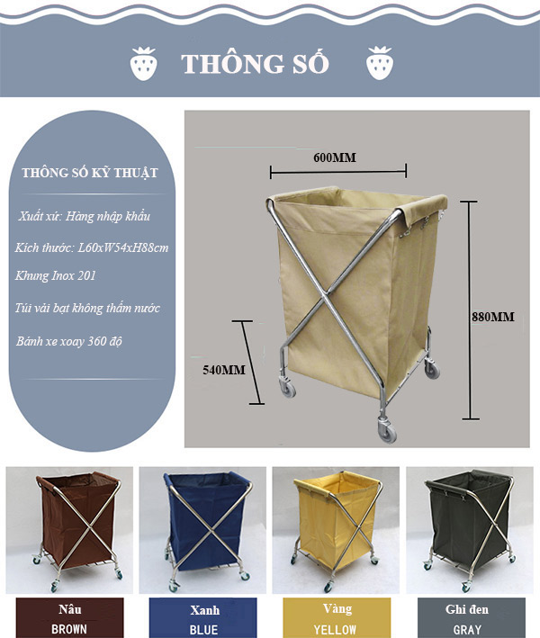 Chi tiết kích thước và màu sắc xe giặt ủi