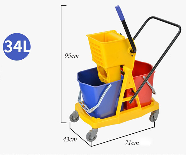 Chi tiết kích thước và dung tích xe vắt nước sàn nhà đôi