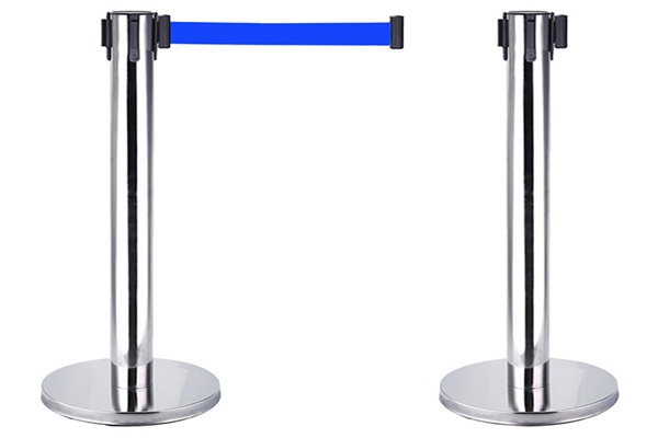 Cột chắn inox dây kéo màu xanh cao cấp