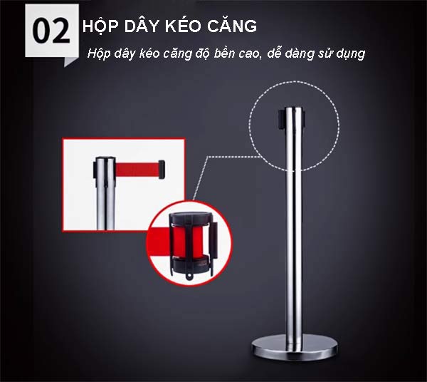 Hộp dây căng gắn vào đầu cột chắn