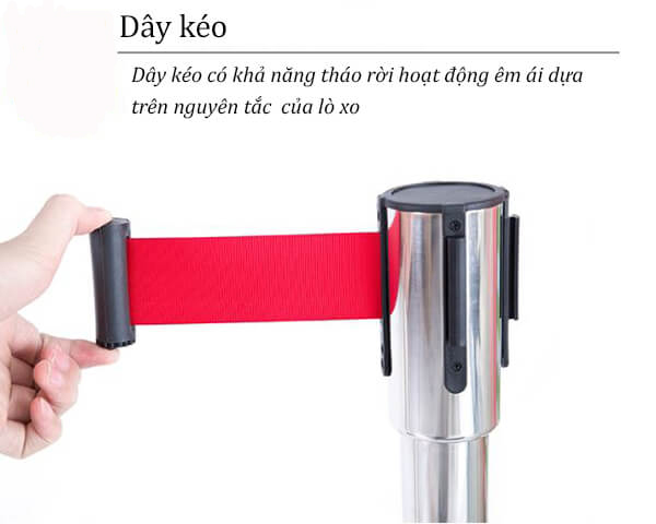 Dây kéo cột chắn dây đỏ giá rẻ