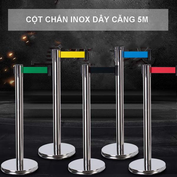 Mẫu cột chắn 5m làm bằng inox dây kéo căng