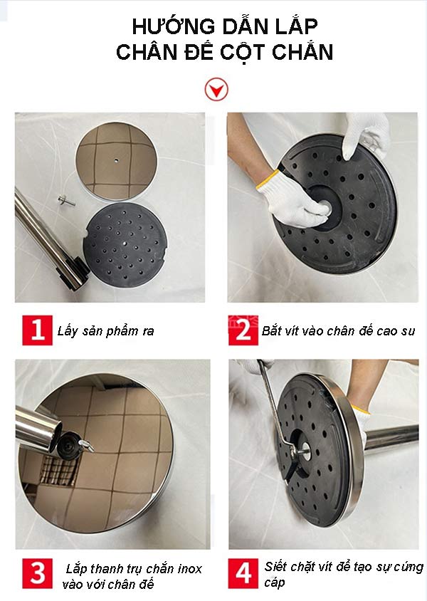 Hướng dẫn bạn lắp đặt chân đế cột chắn