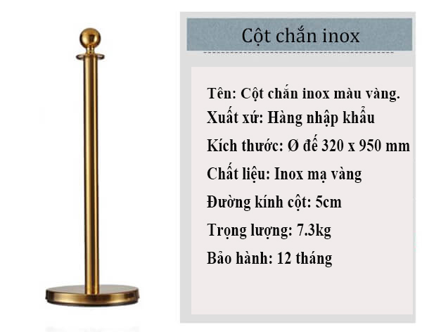 Thông tin sản phẩm cột chắn mạ vàng