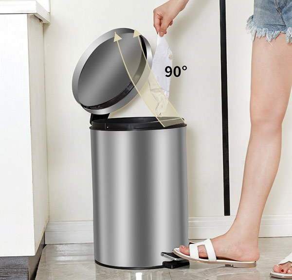 Thùng rác đạp chân tròn bằng inox 30l