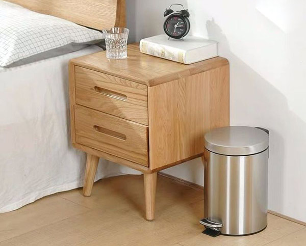 Hình ảnh thùng rác inox tròn chân đạp 5l