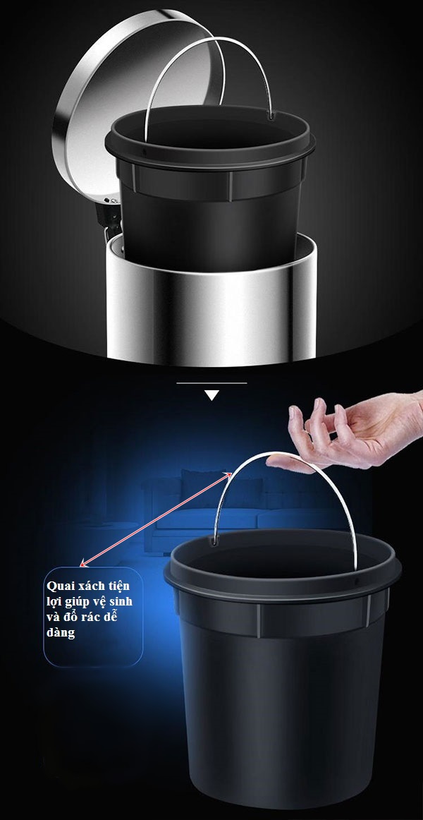 Cấu tạo thùng rác bên trong tiện lợi