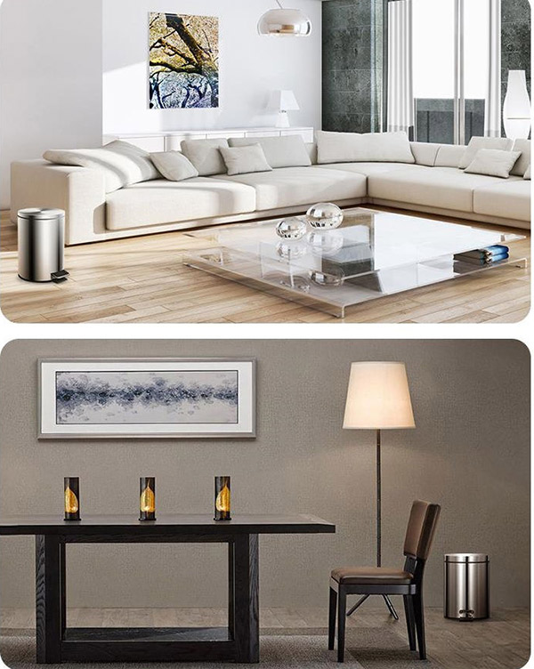 Thùng rác inox chân đạp cỡ nhỏ được sử dụng nhiều trong gia đình