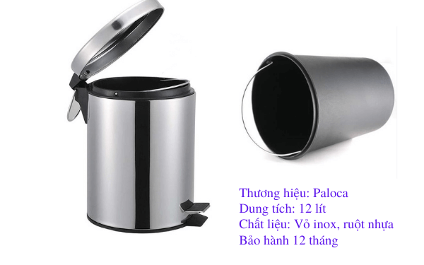 Thùng rác đạp chân 8 lít