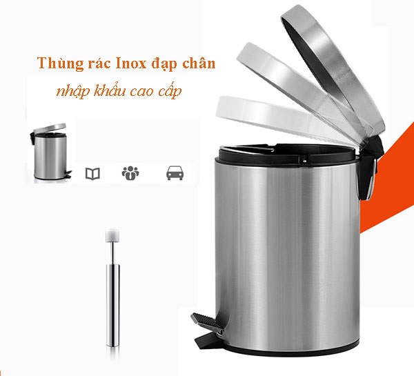 Thùng rác inox cao cấp sử dụng lâu bền cả trong và ngoài trời