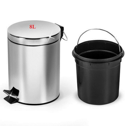 Thùng rác inox đạp chân 8 lít