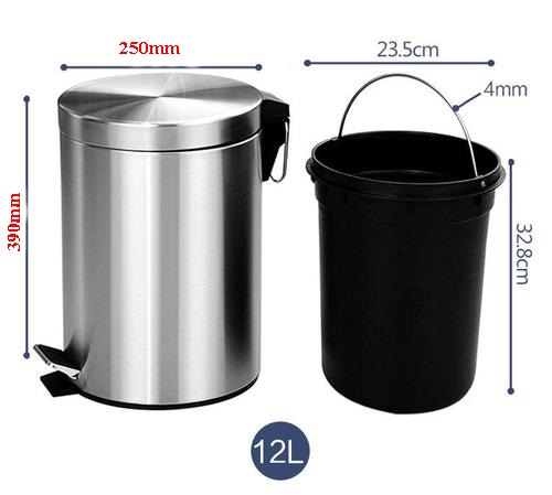 ( Thông số kỹ thuật thùng rác đạp chân 12l)