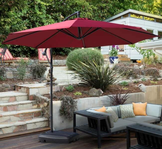 Hình ảnh thực tế của mẫu dù lệch tâm che nắng