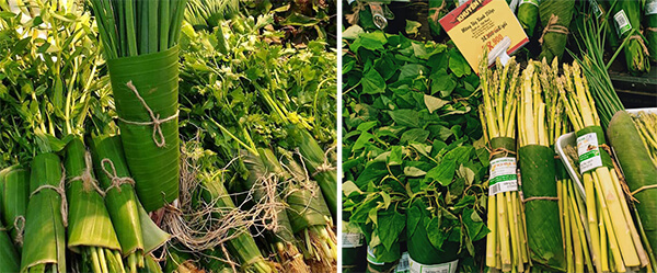 Sử dụng lá chuối bọc thực phẩm thay vì túi nilon