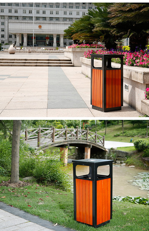 thung rac go ngoai troi