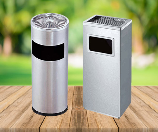 Mẫu thùng rác hút thuốc bằng inox